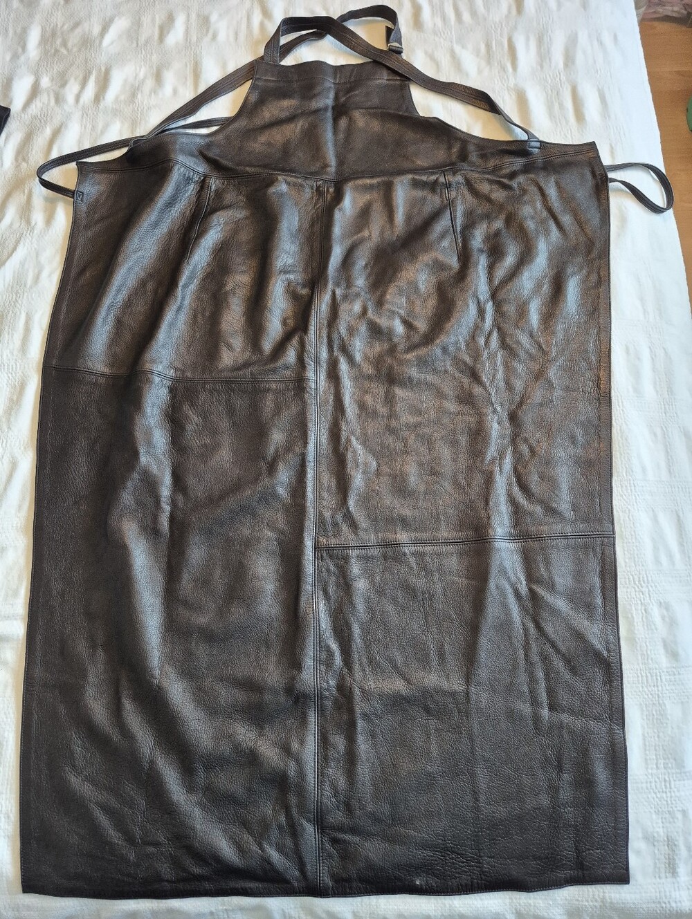 Genuine Leather black apron style GSCG816, long unbranded